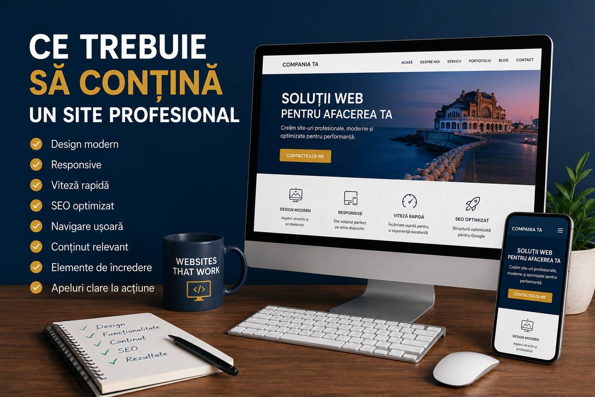 Ce trebuie sa contina un site profesional cu design modern, SEO, viteza mare si versiune responsive